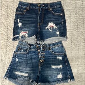 Maurices Blue Jean Shorts Distressed Casual
